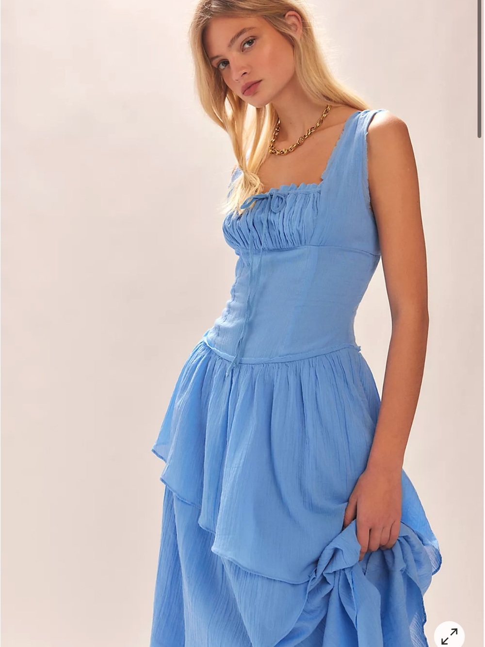 Free People Sky Blue Tiered Maxi Dress